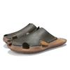 Fashion Men's Big Size Handmade Premium Leather Closed-Toe Sandals Summer Breathable Comfortable Flats Outdoor Daily Slippers Male Shoes