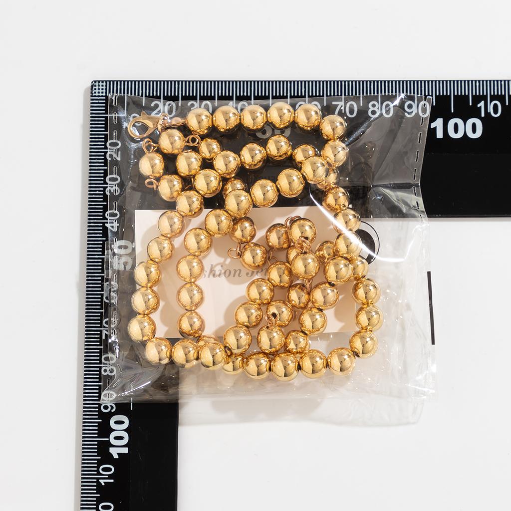 Vintage Round Bead Chain Beaded Necklace Simple Imitation Pearl Tassel Long Niche Necklace