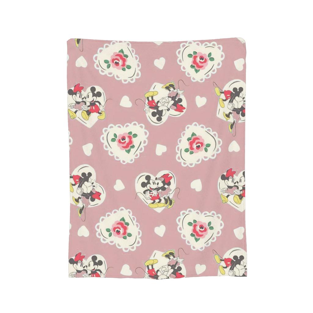 GUOYU Blanket Valentines Day Mickeys And Minnies Throw Blanket for Couch Cozy Plush Blanket Inches Multiple Sizes Bedspread for All Seasons
