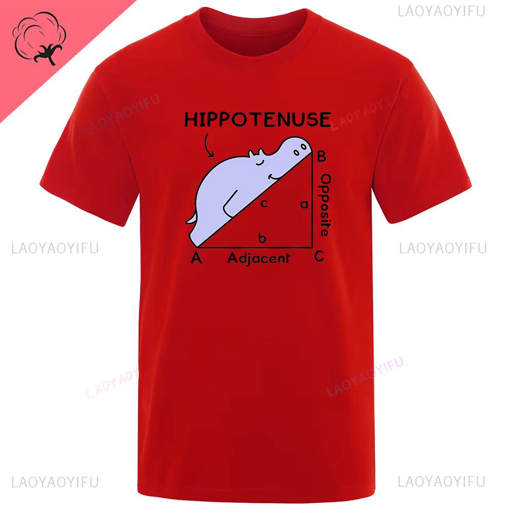 Hippotenuse Opposite Adjacent Funny Printed Men Women Printed TShirts Trigonometric Functions Cotton Short Sleeve Streetwear Tee