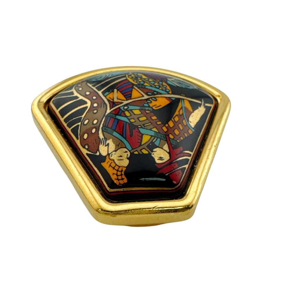 Hermes One Side Only Gold Plated Emile Earring Gold Gold Plated Used