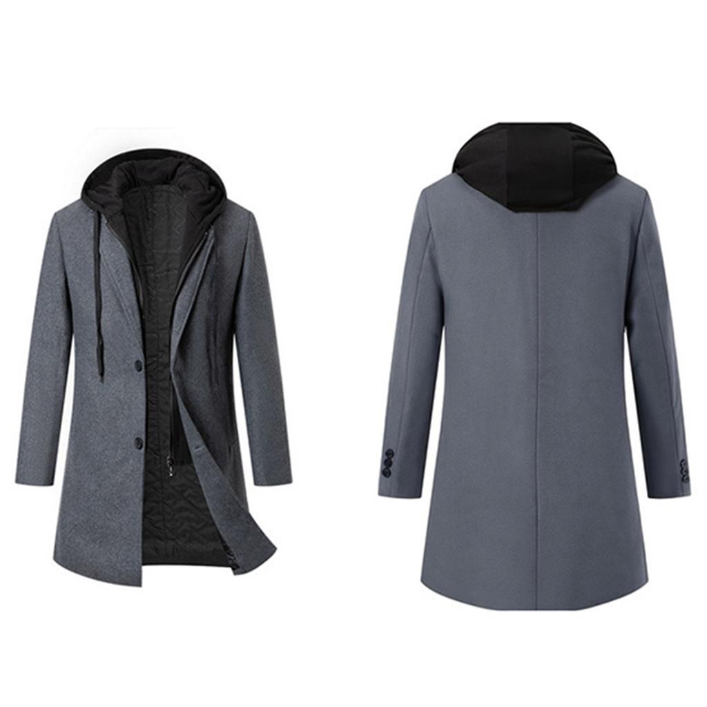 Fashionable Breasted Hooded Woolen Coat, Medium To Long Warm Jacket