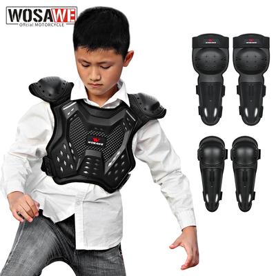Kids Motorcycle Vest Sets Chest Vest Knee Elbow Pads Kids Body Vest Back Supports