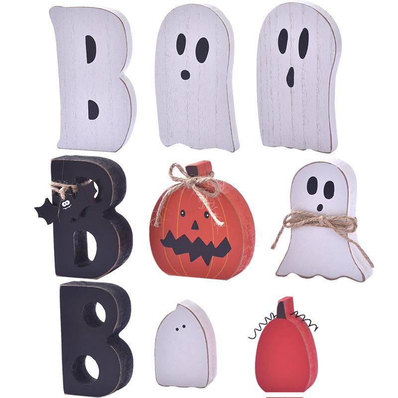 Halloween Decorations, BOO, Ghost Ornaments, Wooden, Halloween Tray Decorations, Ghost Festival Decorations, Holiday Decorations