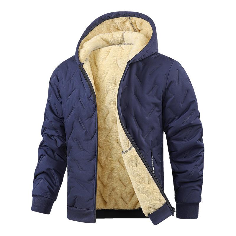 Men's Zip Up Hoodie Jackets Heavyweight Winter Sweatshirt Fleece Sherpa Lined Warm Jacket Outdoor Hooded Windproof Outerwear Coat for Men