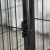 Small Dog Playpen, Indoor and Outdoor, Pet Fence with 6-Piece Steel and Metal Mesh, 125x80x70 cm, Black