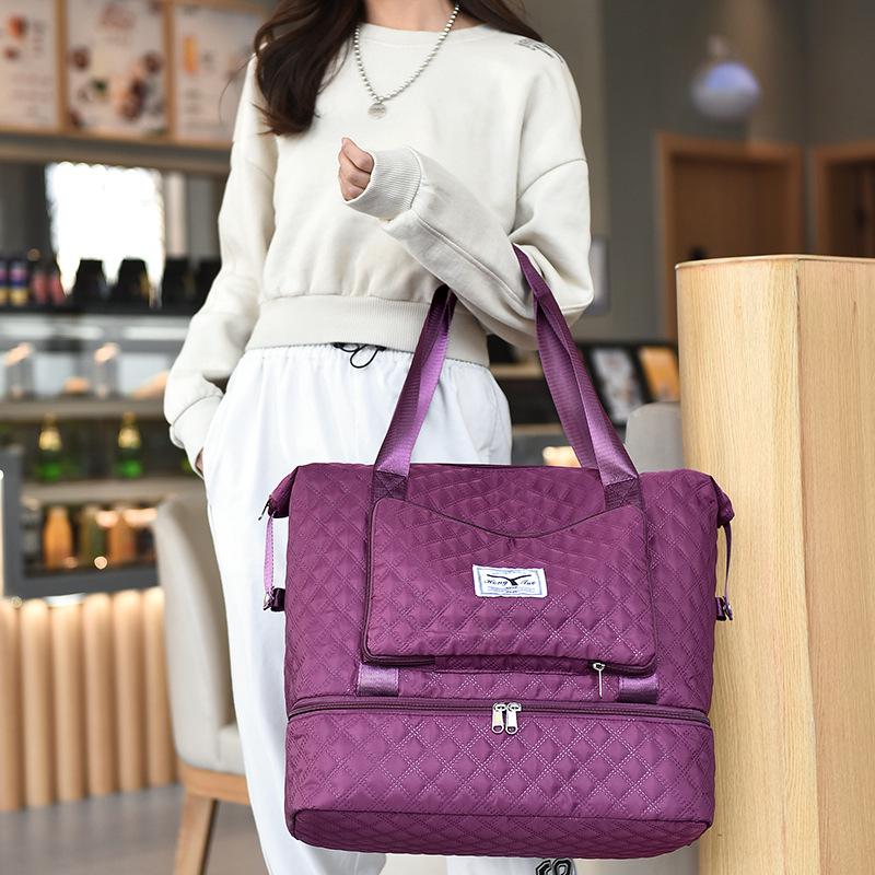 Yoga fitness bag women's travel bag dry and wet separation down jacket bag portable shoulder travel duffel bag