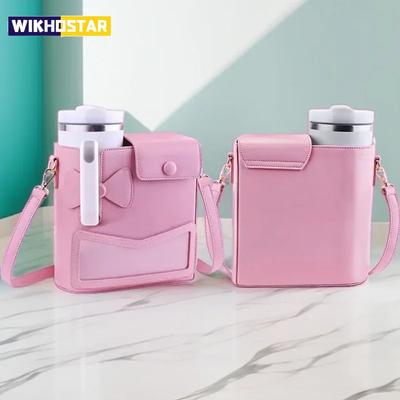 Universelle Umhängetasche Geldbörse für Stanley Cup PU-Leder Tragbar Verstellbare Schultertasche Outdoor Wasserflasche Handtaschen