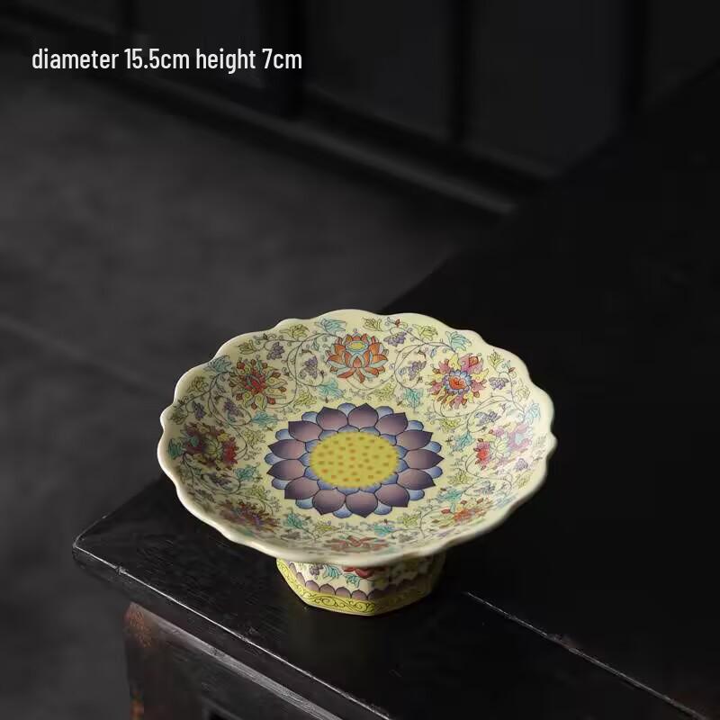 

Exquisite Chinese Blue and White Porcelain High-Footed Fruit and Snack Bowl