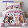 Bratz Doll Pattern Bedding Quilt Set Quilt Cover Pillowcase Home Decoration Gift (1 * duvet cover + 2 * pillowcase, without core)