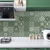 20Pcs European-Style Green Pattern Wall Stickers Imitation Brick Bedroom Decoration Waterproof Self Adhesive Tile Wallpaper Kitchen Cupboard Decor