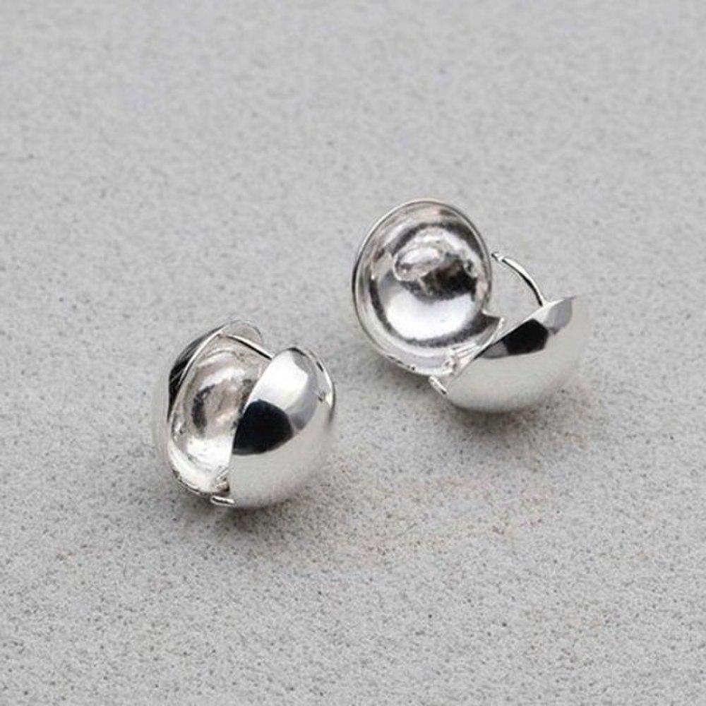

[Aslit] Silver One-Touch Ring Earrings, 925 Circular, 13mm