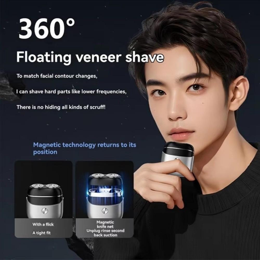 Magnetic Head Portable Rotating Razor Rotating Design Beard Razor Shaving Machine Household Use