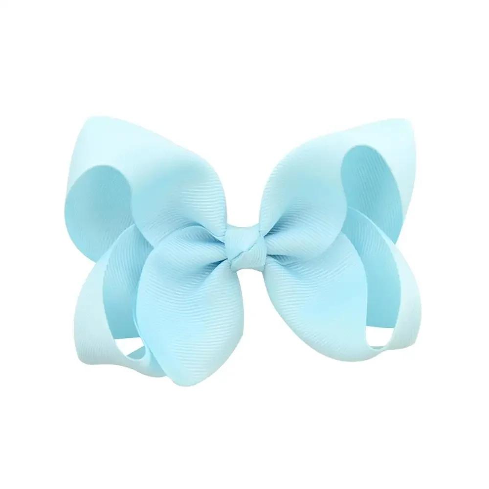 3/4/6/8inch  Boutique Handmade Colorful Solid Ribbon Grosgrain Hair Bow with Clips for Kids Girls Hair Accessories