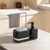Manual Kitchen Soap Dispenser with Metal Dishcloth Rack
