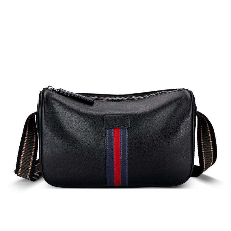New Trendy Genuine Leather Men's Shoulder Bag - Fashionable Casual Messenger with First Layer Cowhide, Lightweight Luxury Small Bag