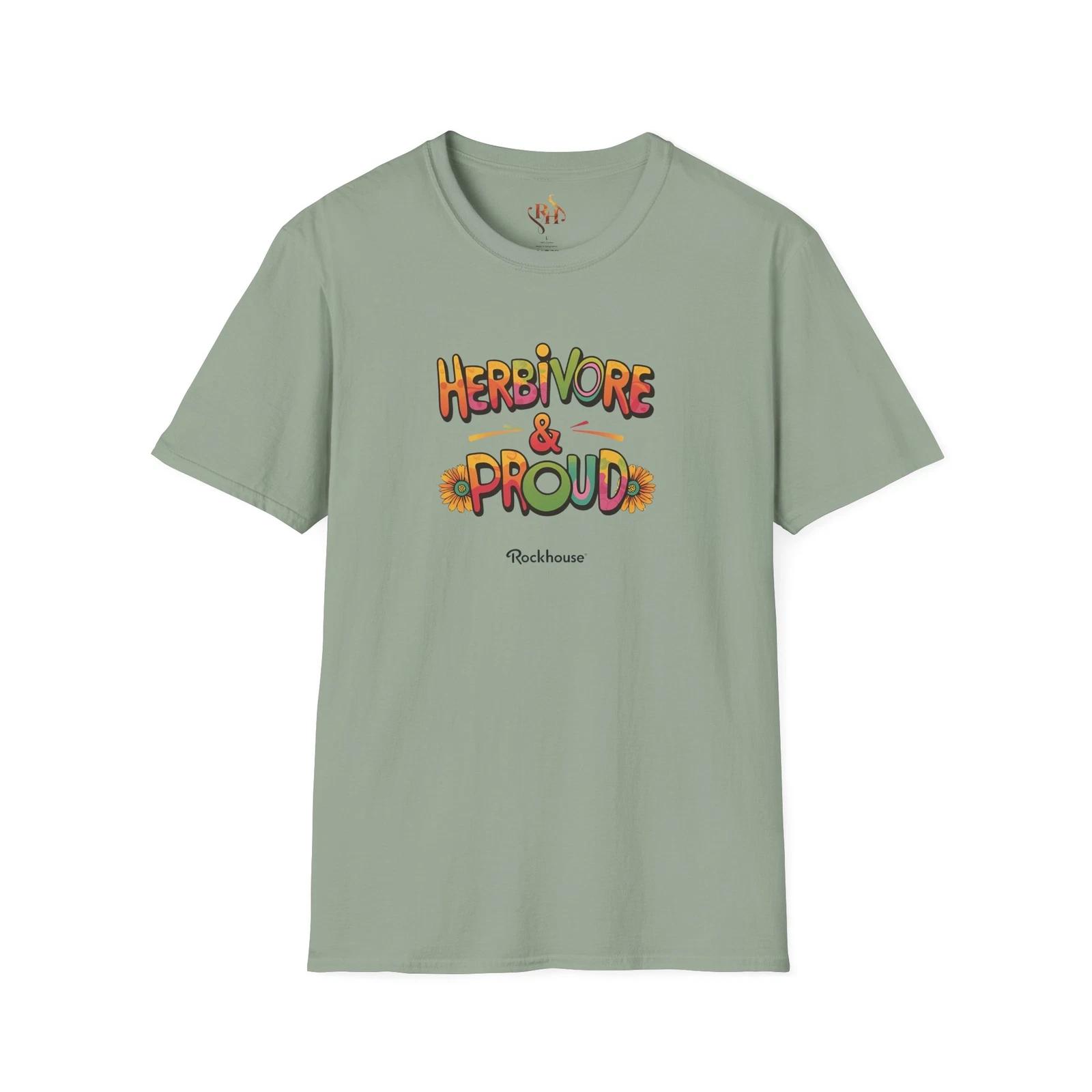 Herbivore & Proud T-Shirt, Vegan Tee, Plant-Based Activist, Eco-Friendly Animal, S