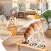 Stainless Steel Elevated Cat Bowls Stand Set for Dry Wet Food Water Double Handles Cat Food Bowl Kit Easy Cleaning for Pet Small
