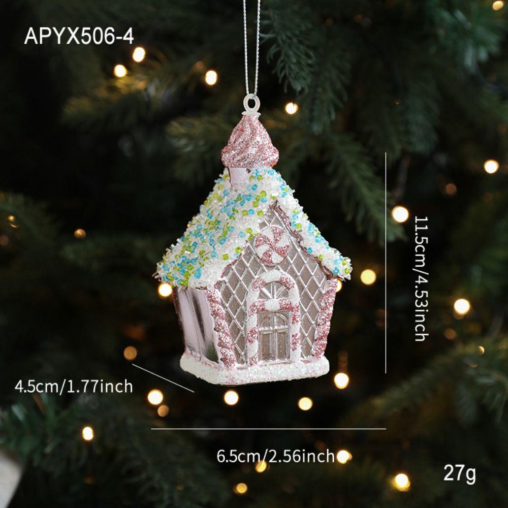Snowflake Christmas Tree Ornament PVC 3D Pink Pendant DIY Lollipop Ornaments Holiday Decor