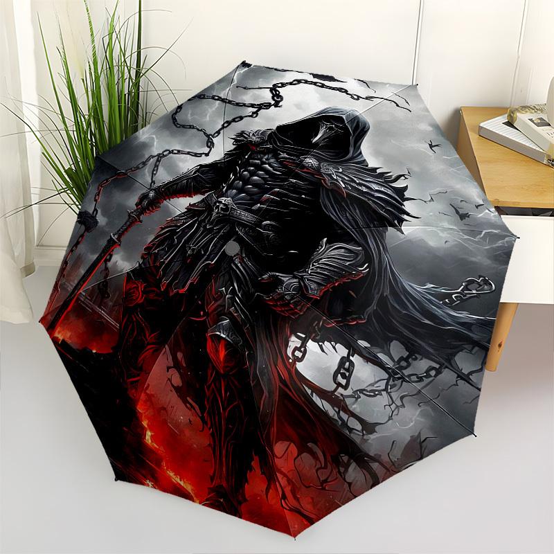 

Grim Reaper, Dark Warrior- Automatic Umbrella, Four Seasons Portable Folding Umbrella, Suitable for Men and Women, Travel, Daily Compact Umb