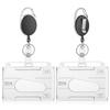 Transparent Cards Slots ID Tag Badge Holder with Badge Reel Cards Storage Organizer Employee Pass Work Card Case Sleeve