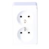 Double Surface-mounted Socket with Grounding, White PRIMA