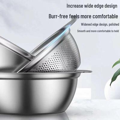 Bang Da Fu 304 Stainless Steel Drain Basket & Basin Set