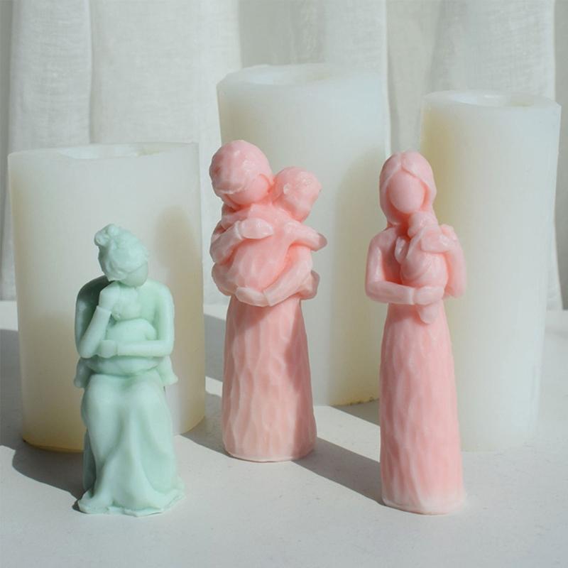 Mother Hug Kid Candle Mold Silicone Craft Mold Silicone Texture Hand-Making Tool for DIY Hand-Making Candle Soap Crafts