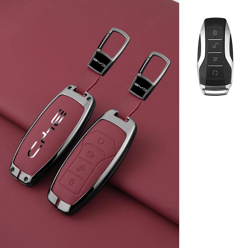 Alloy Car Remote Key Case Cover Shell For BYD Atto 3 Han EV Dolphin Lied Tang Dm Qin PLUS Song Pro MAX Yuan  Protector Keychain