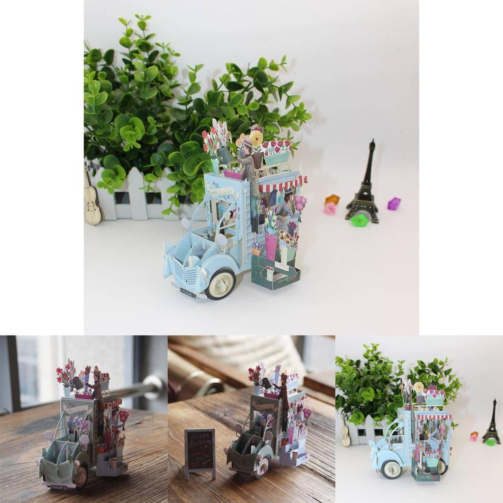 Faltbare Papier-Geburtstagskarte mit handgefertigten Details und Golddruck für Geschenke