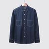 Men's Casual Denim Shirt Long Sleeve Button Down Shirt with Chest Pocket