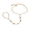 Colored Zircon Finger Chain Link Bracelet Minimalist Light Luxury Titanium Steel Jewelry