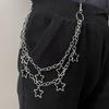 Fashion Pants Chain with Star Pendant Jeans Chain Streetwear Waist Chain Y2K Bag Chain Hiphop Chain Waist Decoration