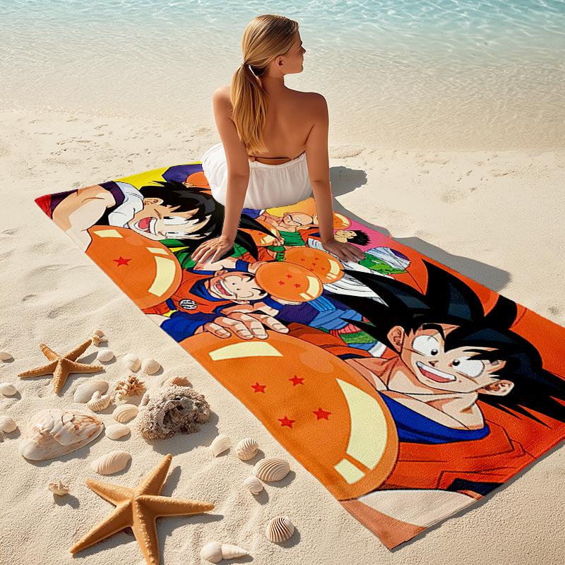 Dragon Ball Strandtuch Outdoor Camping Strandtuch für Urlaub Schwimmen Outdoor Pool Saugfähiges Badetuch