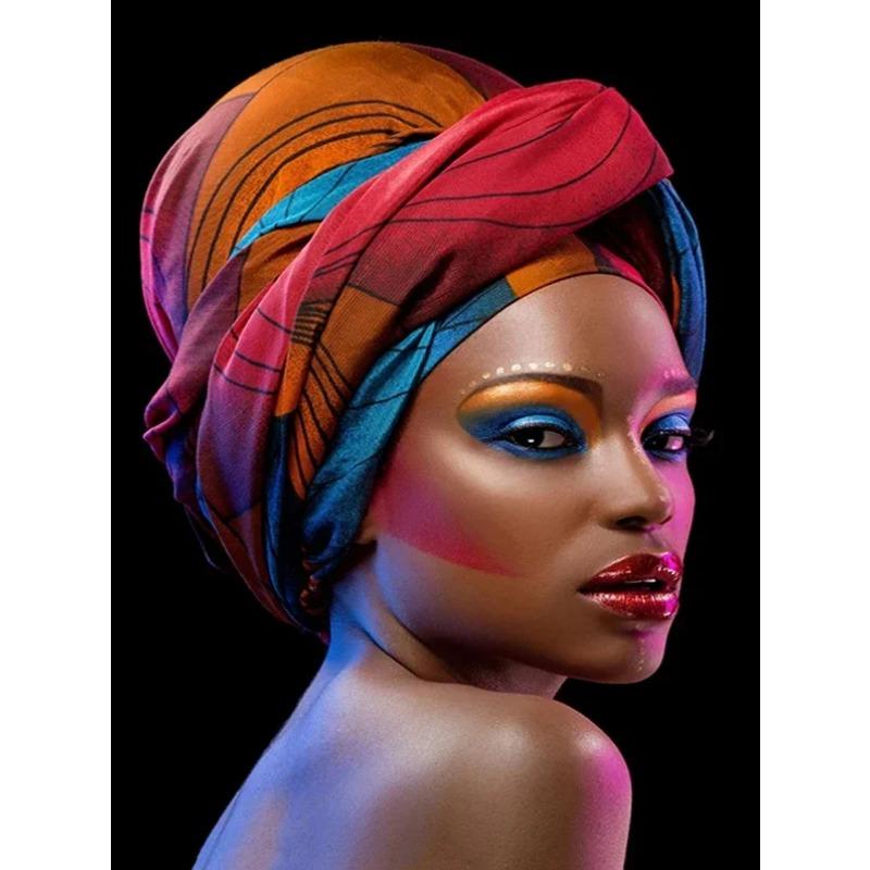 

Абстрактная картина на холсте с изображением девушки из Африки, красочные женские портреты маслом, постеры и принты, настенное искусство для гостиной, домашний декор 40x60cm NO frame