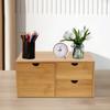 Bamboo Drawer Box, Bamboo Desk Organiser W|Drawers, Mini Chest of Drawers, Wooden Organiser for Home, Office, Kitchen, Bathroom