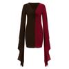 Moda Donna Gotico Punk Patchwork Colore Abiti con Maniche Larghe e Spalline
