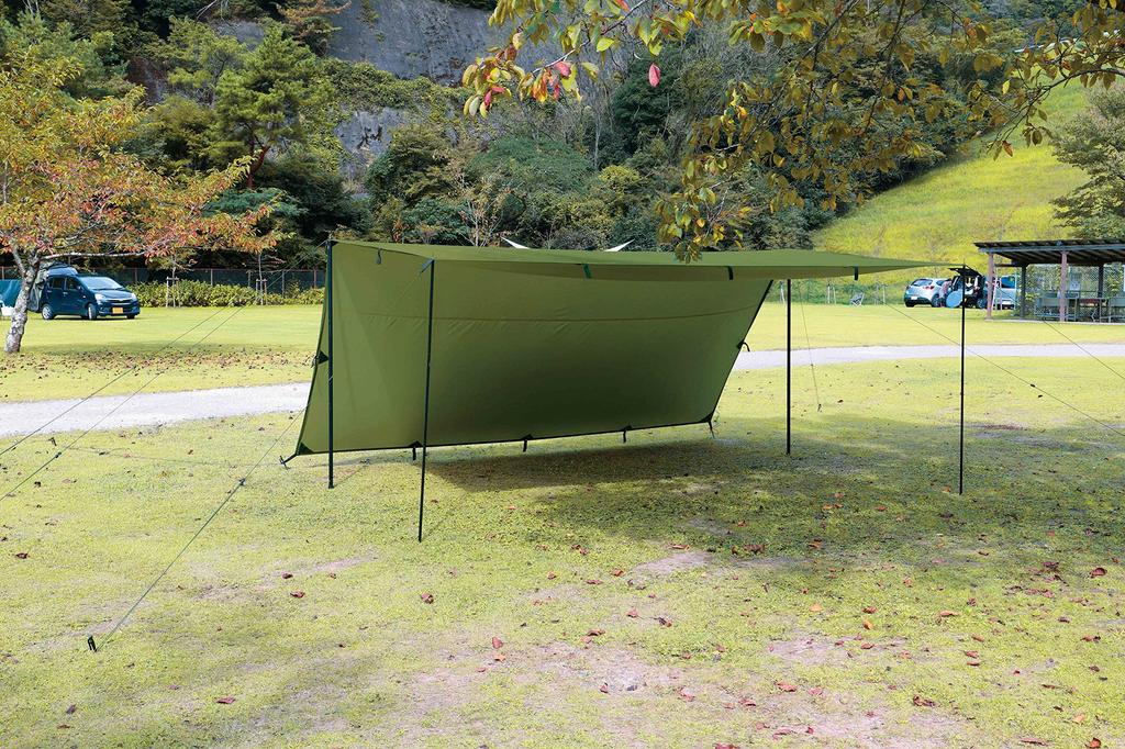 OUTDOOR MAN QUADRADO TARP Olivgrönt presenningstält Rectatarp öppen presenning UV-behandling UV-skydd Vattentät tryckbeständig förvaringspåse ingår BBQ KOTT-009K