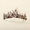 Baroque Alloy Rhinestone Bridal Crown Headband Wedding Photography Photo Hair Accessories Black Halloween Crown