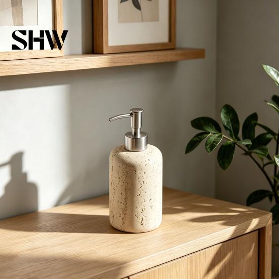 Easy To Refill Soap Dispenser Resin Refillable Dispenser, Liquid Hand Shampoo Container, Empty Pump Lotion Bottle for Bathroom Kitchen Countertop Leak