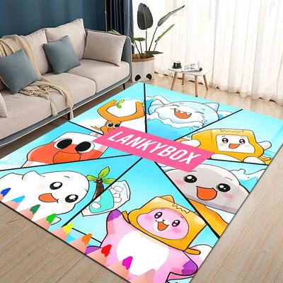 27 Estilos Nuevo Lankybox Boxy Foxy Rocky Alfombra de Dibujos Animados para Sala de Estar Dormitorio Hogar Decoración de Sofá, Alfombrilla Antideslizante para Suelo para Niños