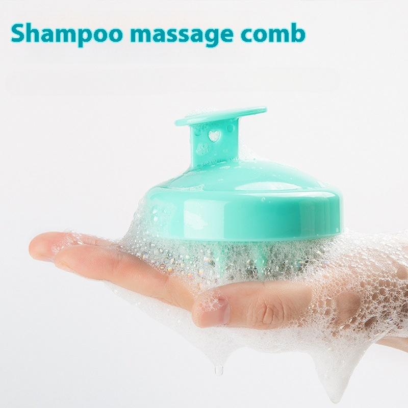 Hot Selling Soft Silicone Head Massager Shampoo Clean Scalp Massage Brush Hand-held Elastic Comb for Barber Shop&Home Bathroom