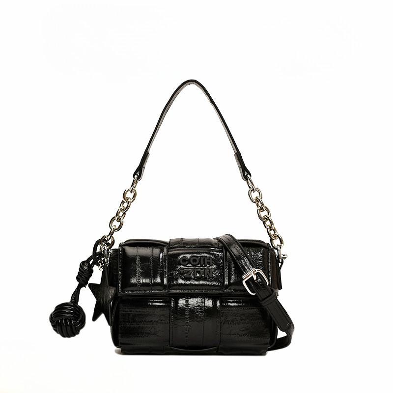 IELGY Универсальная маленькая квадратная сумка через плечо серебристого цвета — фото 3