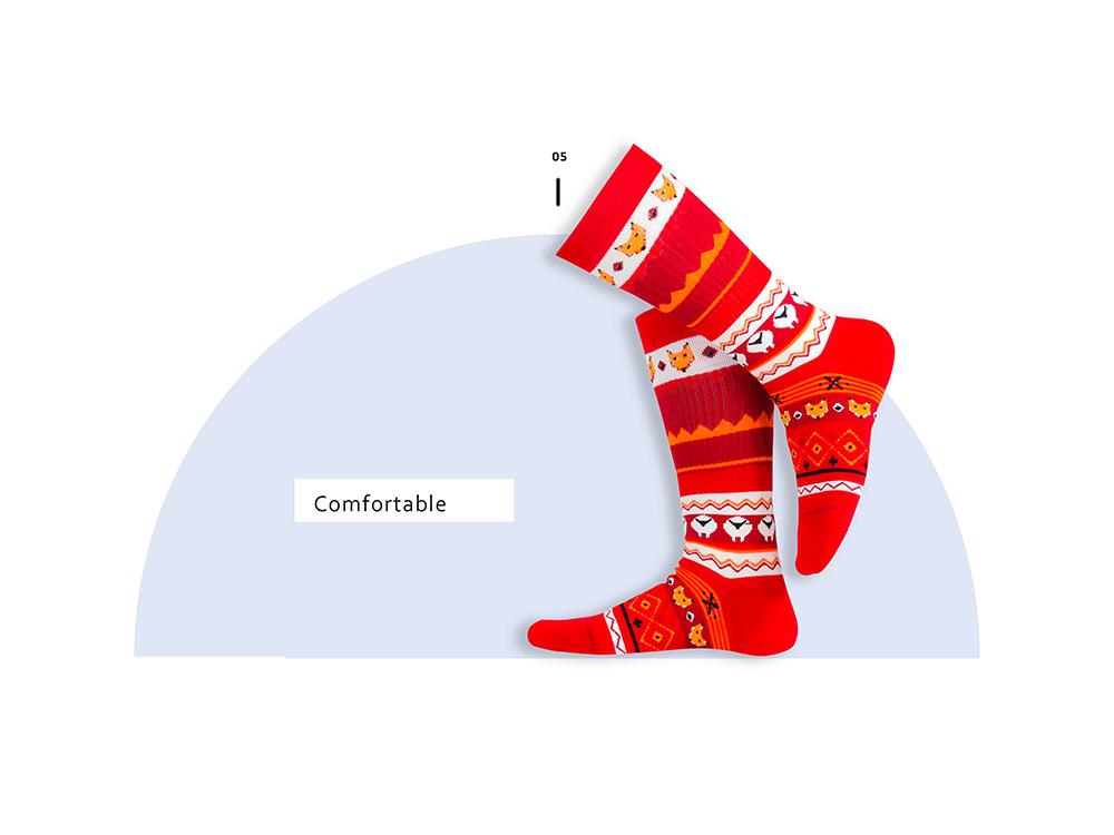 Christmas Stocking Cartoon Mid-Calf Socks: Absorbent, Breathable Cotton Socks for Men & Women – Thickened Terry Trendy Design.