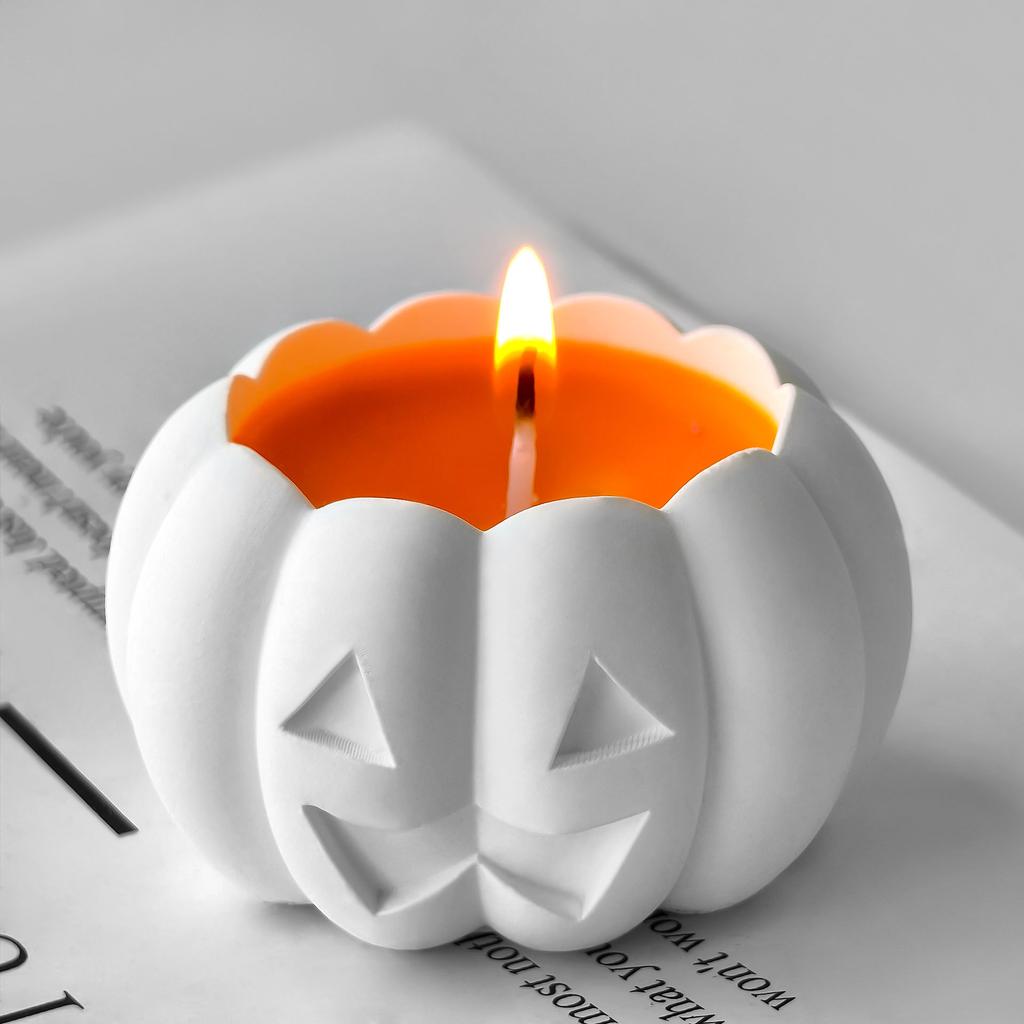 Halloween Candle Mold Elastic 3d Pumpkin Silicone Mold Aroma Candle Mold Reusable For Plaster Decorations Resin Ornaments
