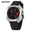 European-Style Men's Sport Quartz Watch with Waterproof Skeleton Design and Versatile Silicone Strap