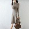 Women Sweater Dress 100% Wool TIDENOVEL O-neck Knit Long Pullover Winter Jumpers Wool Long Dress Female