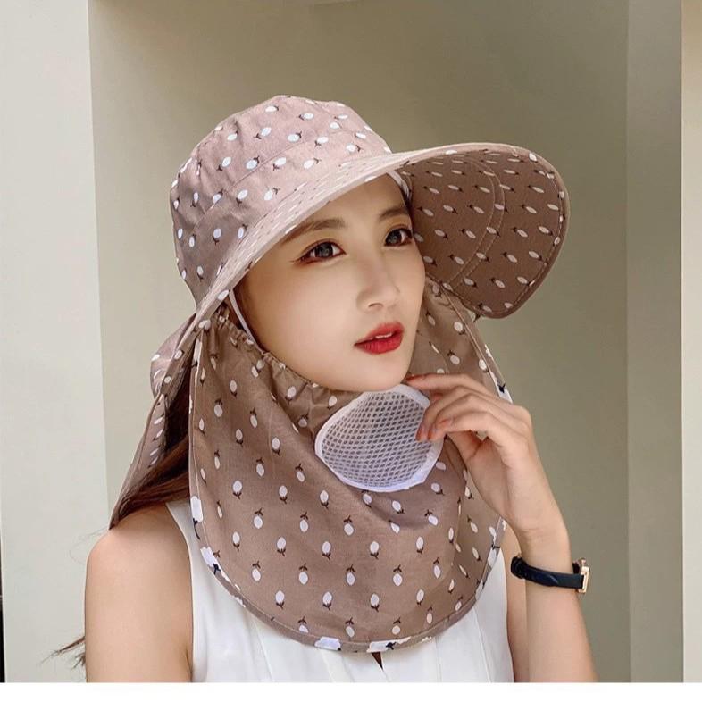 Women's Wide Brim Sun Hat for Summer – Offers Face and Neck Protection, Ideal for Outdoor Activities like Cycling and Farm Work.