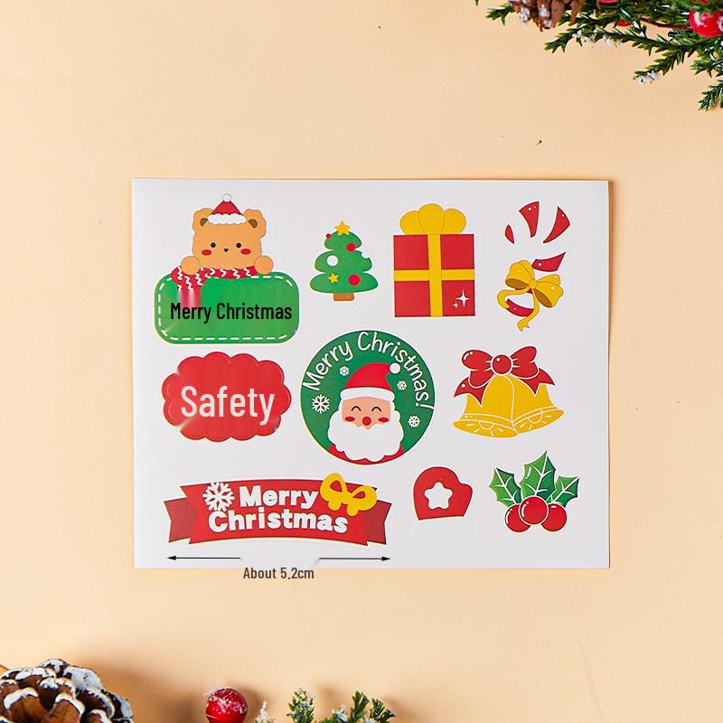 2024 Christmas Cake & Dessert Decoration Stickers - Merry Christmas Theme.