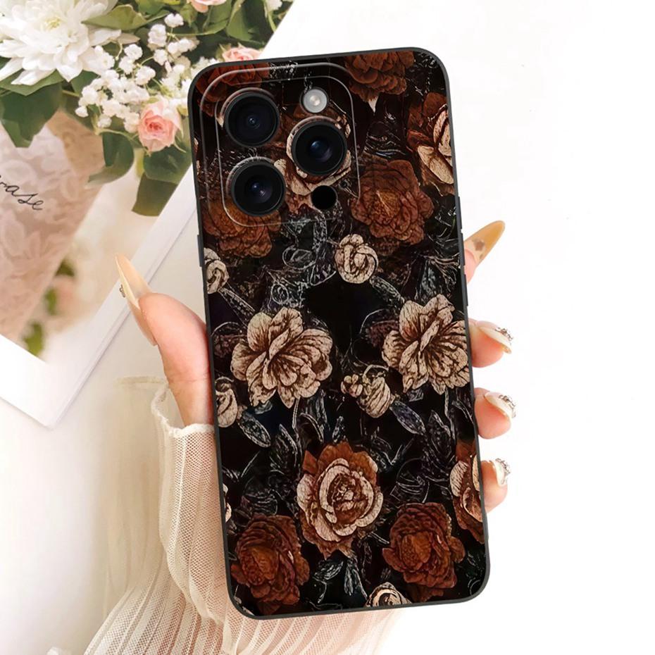 Cute Printed Phone Case For iPhone 16 Pro Max iPhone16 16Pro Soft Silicone Shockproof Cases For iPhone 16ProMax Covers Bumpers
